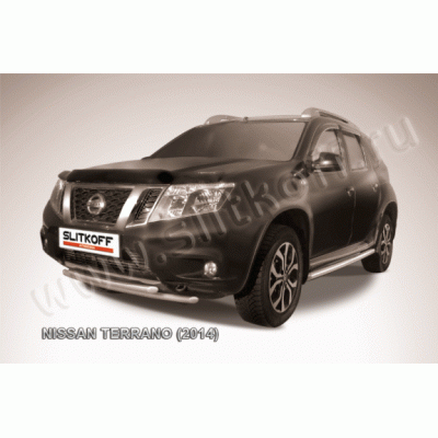 Защита переднего бампера Nissan Terrano с 2014 (Двойная)