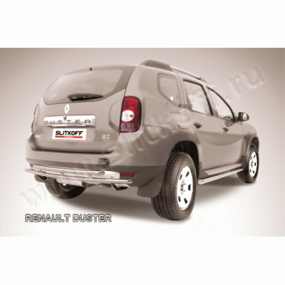 Защита заднего бампера Renault Duster 2010-2015 (Двойная)