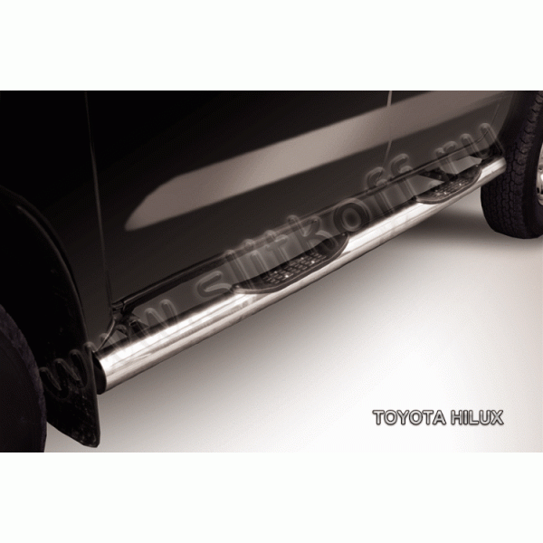Защита порогов d76 с проступями Toyota HILUX (2011) рестайлинг