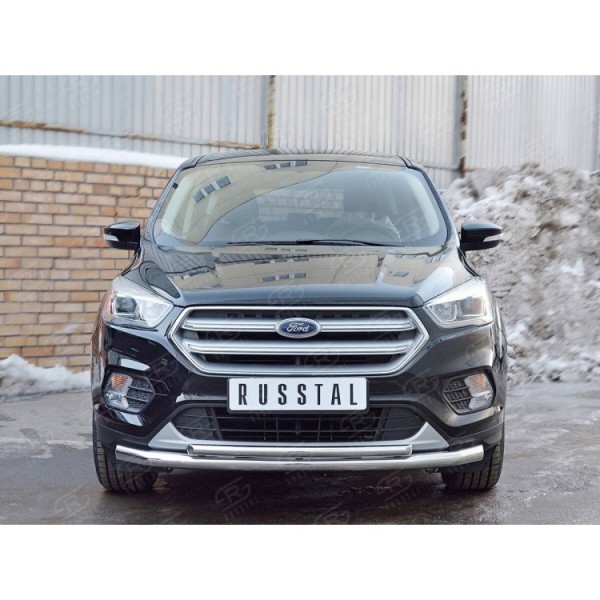 Защита переднего бампера FORD KUGA 2016-  D63 секции-D42 дуга