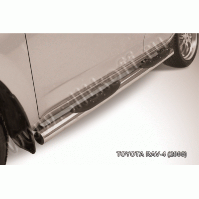 Пороги из нержавеющей стали с проступями Toyota RAV4 2006-2010