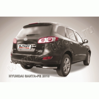 Защита заднего бампера Hyundai Santa Fe 2010-2012 (Уголки)