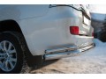 Защита заднего бампера Toyota Land Cruiser 200 с 2015 (Одинарная с уголками)