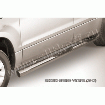 Пороги из нержавеющей стали с проступями Suzuki Grand Vitara с 2012