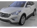 Пороги алюминиевые Onyx Hyundai Santa Fe с 2012