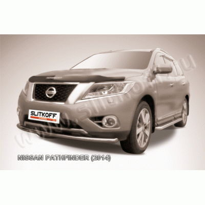 Защита переднего бампера Nissan Pathfinder с 2014 (Радиусная)