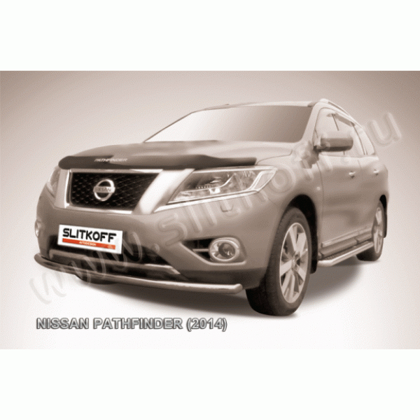Защита переднего бампера Nissan Pathfinder с 2014 (Радиусная)