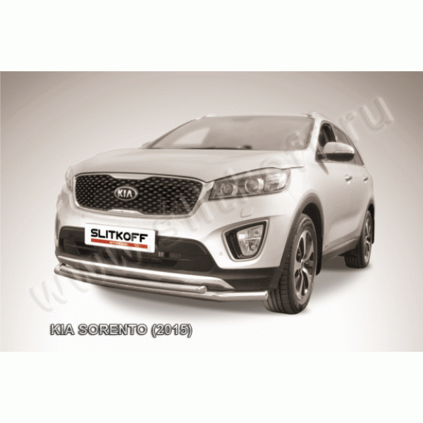 Защита переднего бампера Kia Sorento с 2015 (двойная 2)