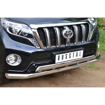 Защита переднего бампера Toyota Land Cruiser Prado 150 с 2013 (Двойная 3)