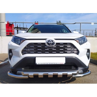 Защита переднего бампера Toyota Rav4 c 2019 (G) с двумя подгибами