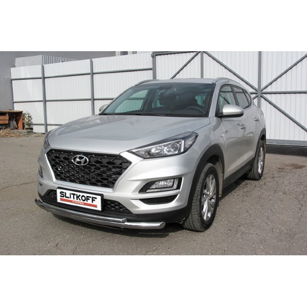 Защита переднего бампера d57+d42 двойная HYUNDAI TUCSON