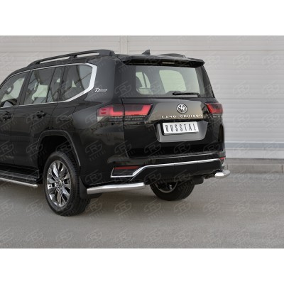 Защита заднего бампера Toyota Land Cruiser 300 c 2021 уголки d76 секции