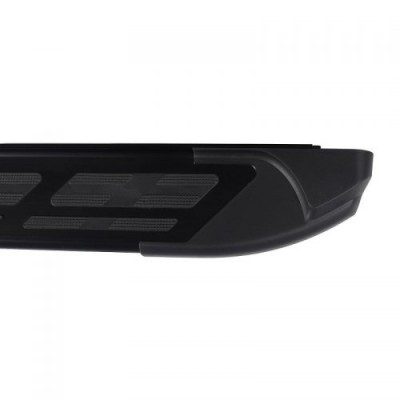 Боковые подножки алюминиевые (Corund Black) Opel Zafira Life c 2020 длинная база 240 см