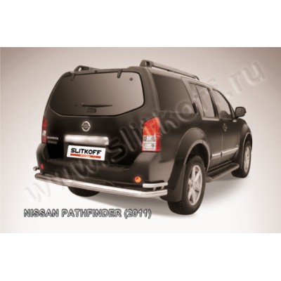 Защита заднего бампера Nissan Pathfinder 2010-2014 (Двойная)