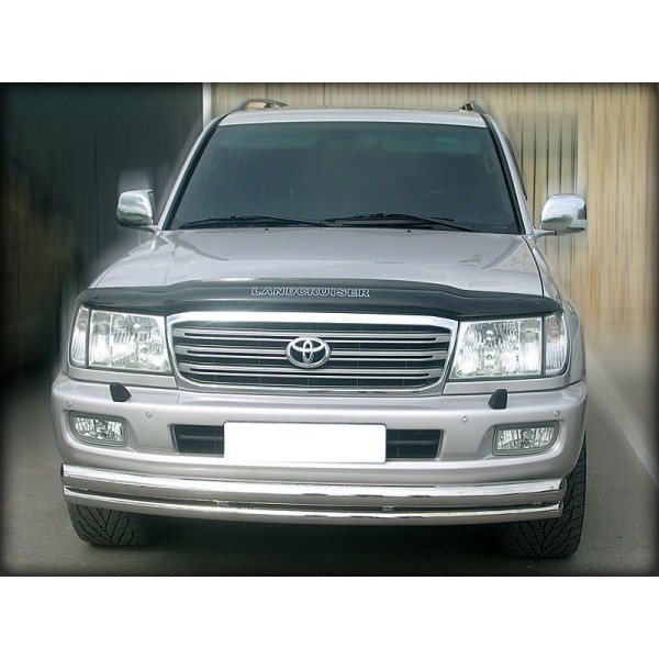 Защита переднего бампера Toyota Land Cruiser 100 с 1998-2007 d-76+60 радиусная двойная
