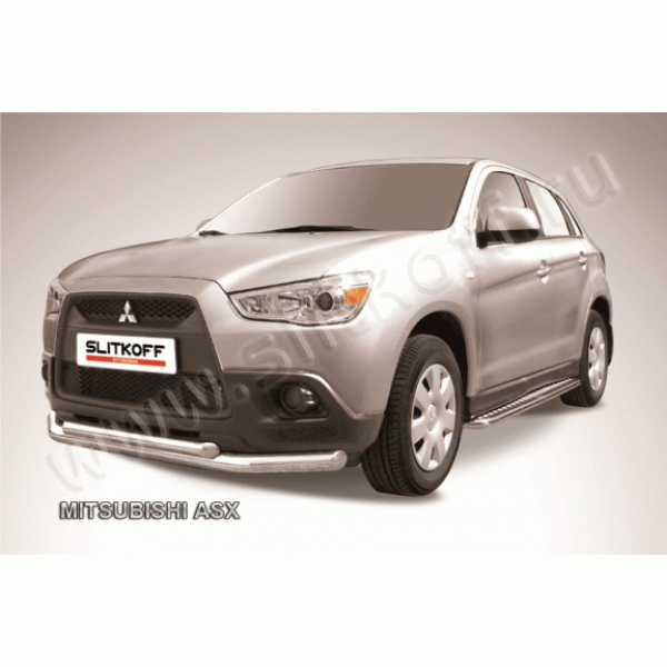 Защита переднего бампера Mitsubishi ASX 2010-2012 (двойная)