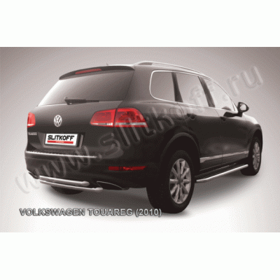 Защита заднего бампера Volkswagen Touareg 2010-2014 (Двойная)