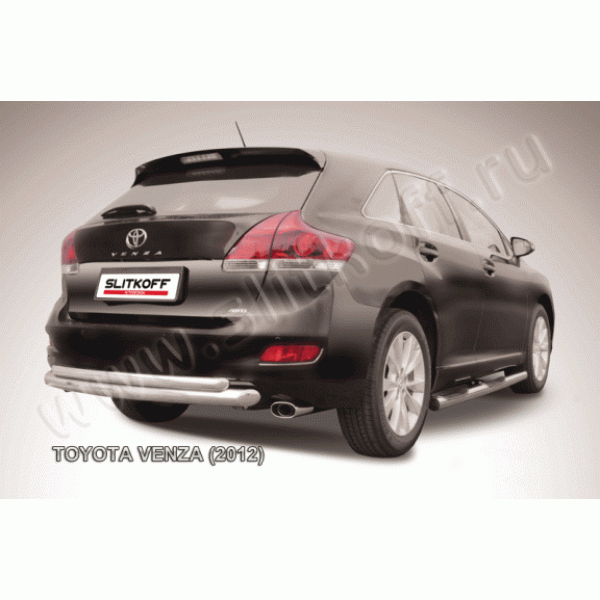 Защита заднего бампера Toyota Venza с 2013 (Двойная радиусная)