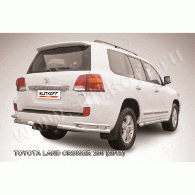 Защита заднего бампера Toyota Land Cruiser 200 2012-2015 (Уголки двойные 1)