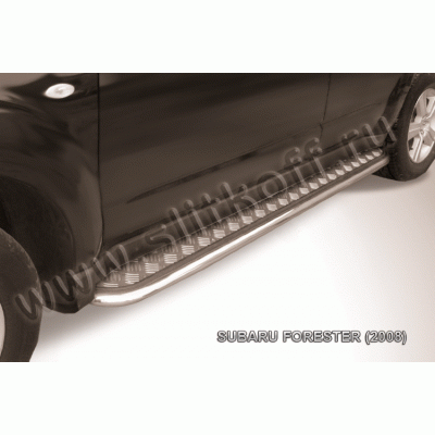 Защита порогов d42 с листом Subaru Forester с 2008