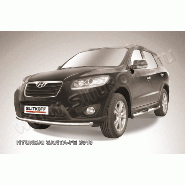 Защита переднего бампера Hyundai Santa Fe 2010-2012