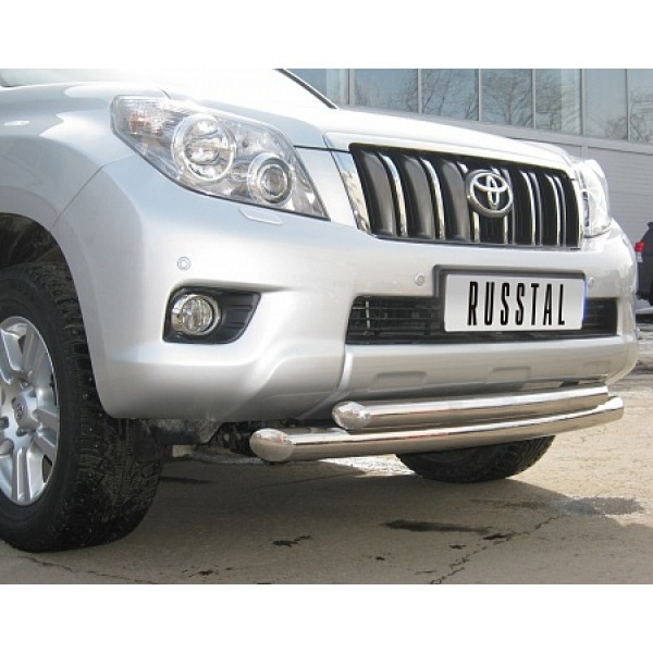 Защита переднего бампера Toyota Land Cruiser Prado 150 2009-2013 (Двойная 2)