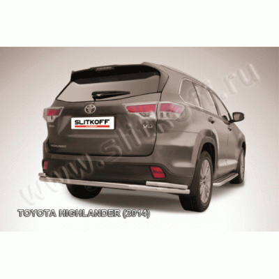 Защита заднего бампера Toyota Highlander с 2014 (Двойная длинная)