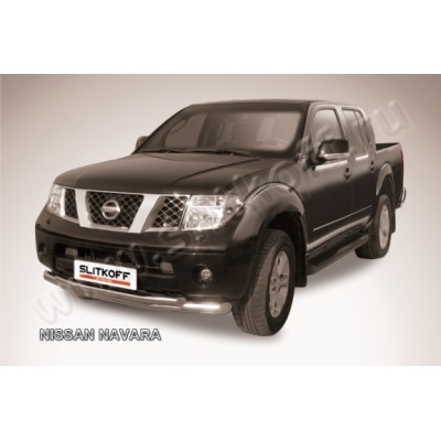 Защита переднего бампера Nissan Navara 2005-2015 (Двойная)