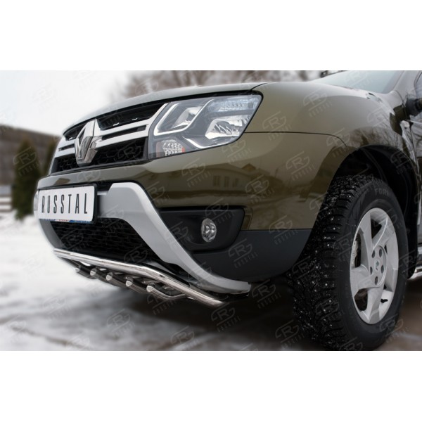 Защита переднего бампера Renault Duster с 2015 (Shark)