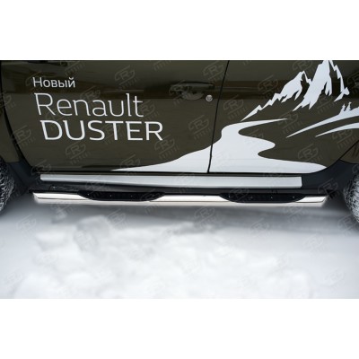 Пороги из нержавеющей стали с проступями Renault Duster с 2015