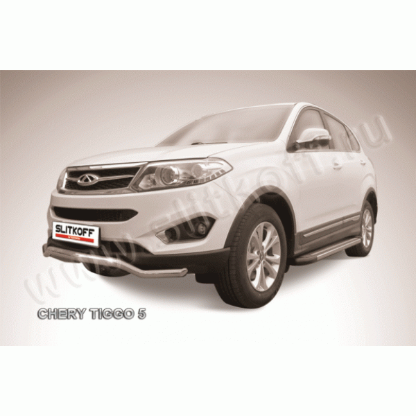 Защита переднего бампера Chery Tiggo 5 (Волна)