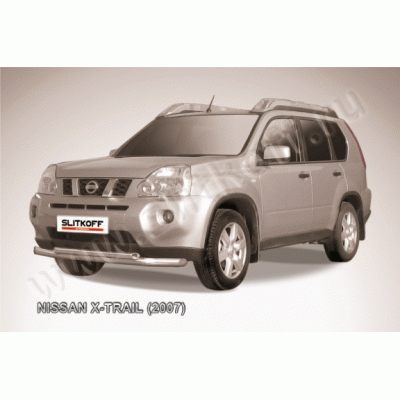 Защита переднего бампера Nissan X-Trail 2007-2011 (Двойная)
