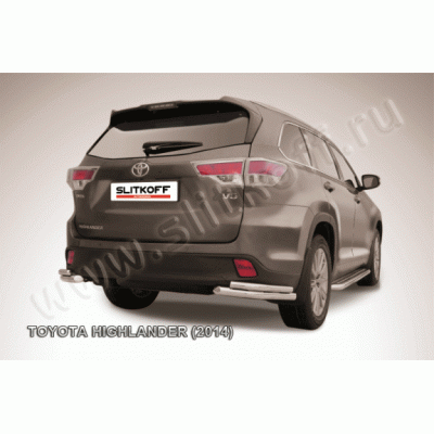 Защита заднего бампера Toyota Highlander с 2014 (Уголки двойные)