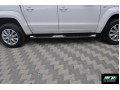 Пороги из нержавеющей стали Dragos с проступями Hyundai Santa Fe 2006-2009