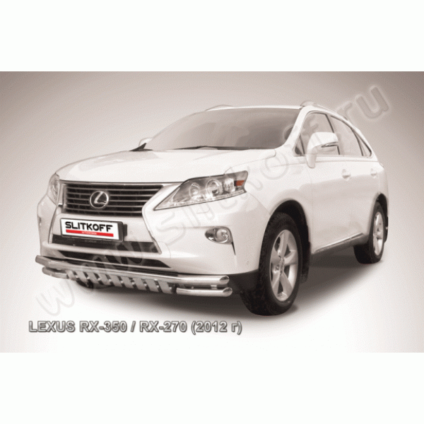 Защита переднего бампера с защитой картера Lexus RX с 2012 (двойная)