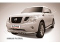 Защита переднего бампера с защитой картера Nissan Patrol с 2010 (Двойная)