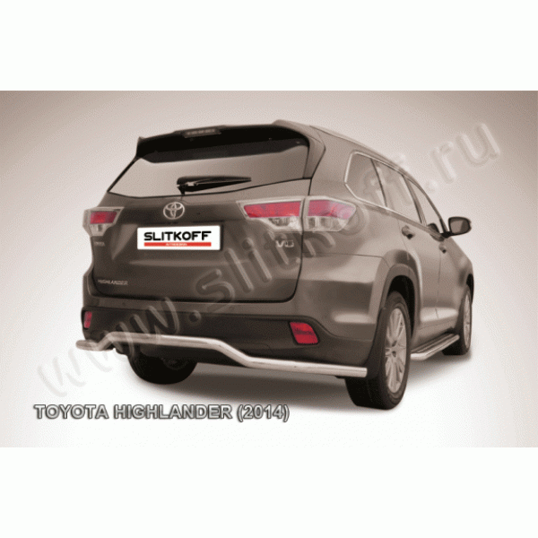 Защита заднего бампера Toyota Highlander с 2014 (Волна)