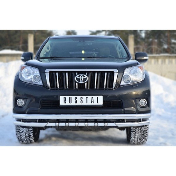 Защита переднего бампера Toyota Land Cruiser Prado 150 2009-2013 (Уголки и зубы)