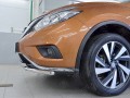 Защита переднего бампера Nissan Murano с 2016 (двойная) секция 42мм дуга 42мм
