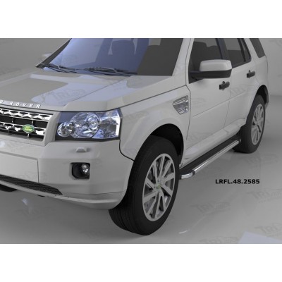 Пороги алюминиевые Brillant Land Rover Freelander 2 с 2006 (черные)