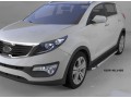 Пороги алюминиевые Brillant Kia Sportage 2010-2015 (черные)