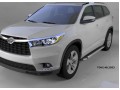 Пороги алюминиевые Brillant Toyota Highlander с 2014 (черные)