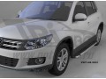 Пороги алюминиевые Brillant Volkswagen Tiguan с 2008 (черные)