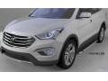 Пороги алюминиевые Brillant Hyundai Grand Santa Fe с 2013 (черные)