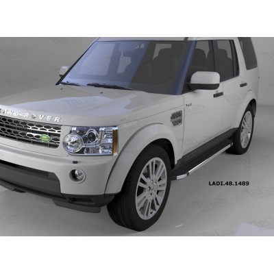 Пороги алюминиевые Brillant Land Rover Discovery 3/4 с 2004 (черные)