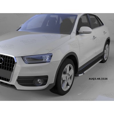 Пороги алюминиевые Brillant Audi Q3 с 2011 (черные)