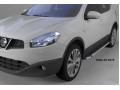 Пороги алюминиевые Brillant Nissan Qashqai 2006-2014 (черные)