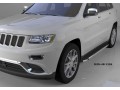 Пороги алюминиевые Brillant Jeep Grand Cherokee с 2011 (черные)