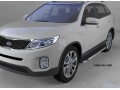 Пороги алюминиевые Brillant Kia Sorento 2012-2015 (черные)