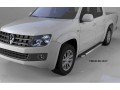 Пороги алюминиевые Brillant Volkswagen Amarok с 2010 (черные)